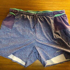 Men's Patagonia Strider Pro Shorts 5" - Purple and Green - XL - Style 24633